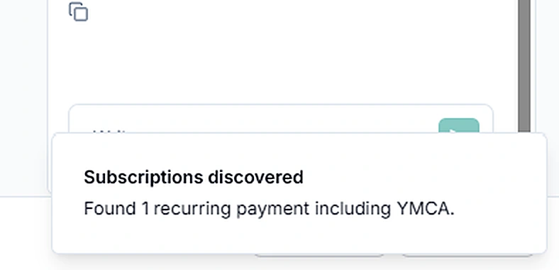 Recurring subscriptions discovered from transaction history