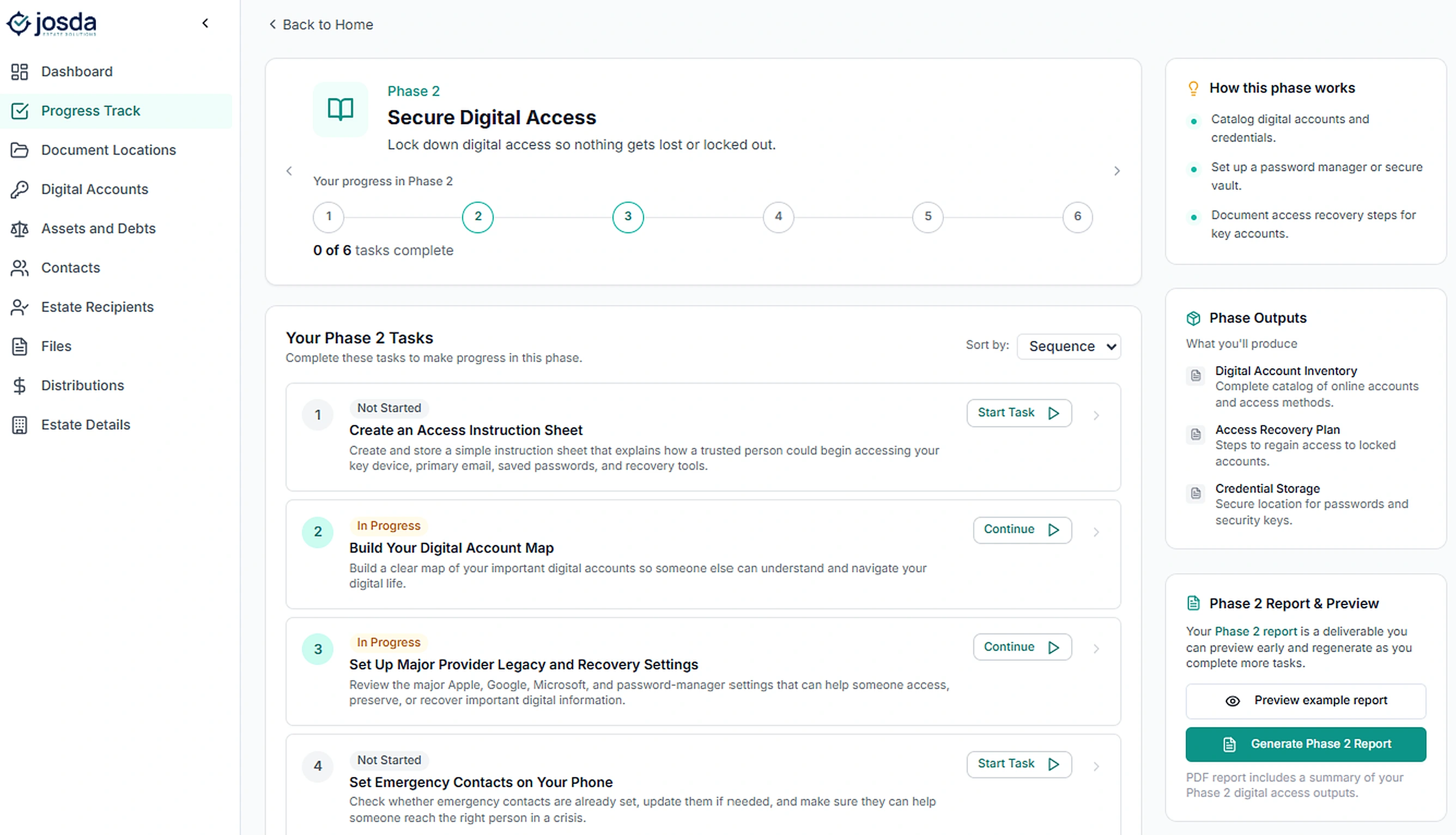 Josda client planning workflow